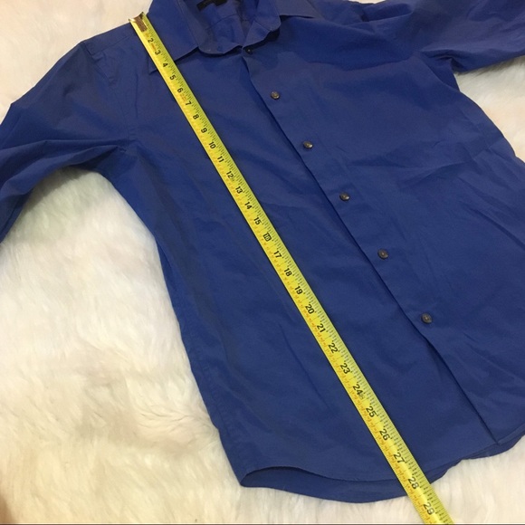 Express Long Sleeve Dress Shirt Medium Dark Blue - Picture 4 of 7